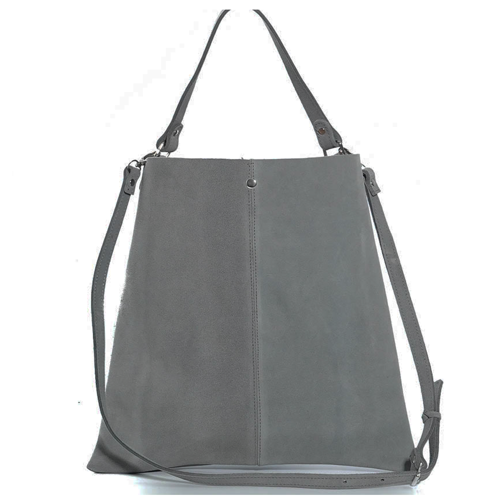 Дамска чанта от естествена кожа модел LEA grigio n